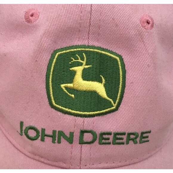 John Deere Women's Adjustable Hat Pink Embroidered Logo Owners Edition Ball Cap - Picture 3 of 10